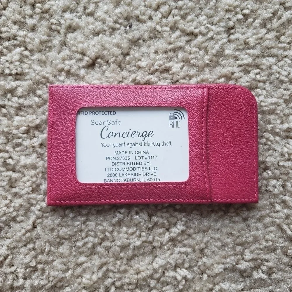 PINK Concierge Card Case Holder Protected Scan NWT